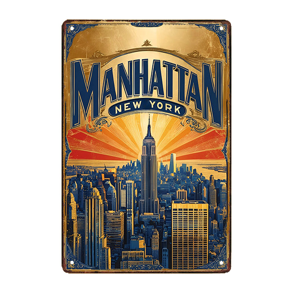 manhattan metal plaque manhattan metal plaque