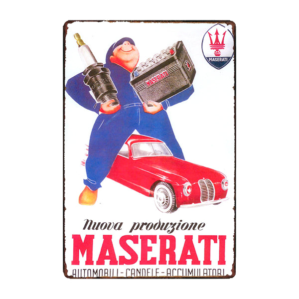vintage maserati metal plate vintage maserati metal plate