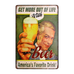 pub alcohol metal plate
