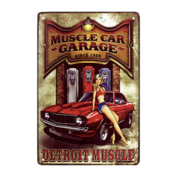 muscle car metal plate