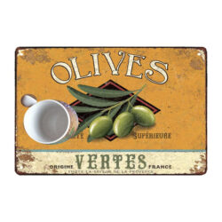 metal plate green olives provence