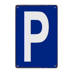 metal parking sign