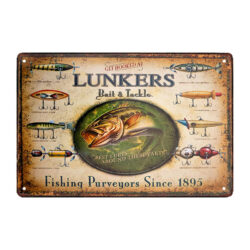 fishing metal plaque