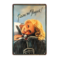 peugeot art deco metal plate