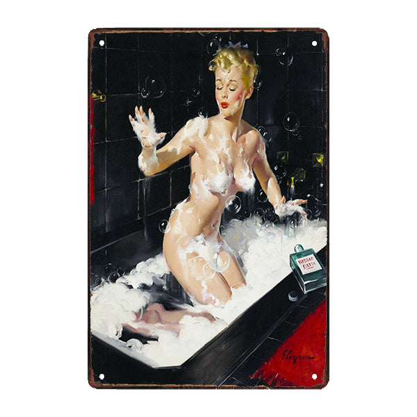 metal plate pin up 50s bathroom metal plate pin up 50s bathroom