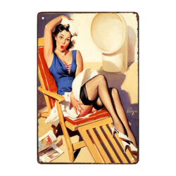 navy pin up metal plate