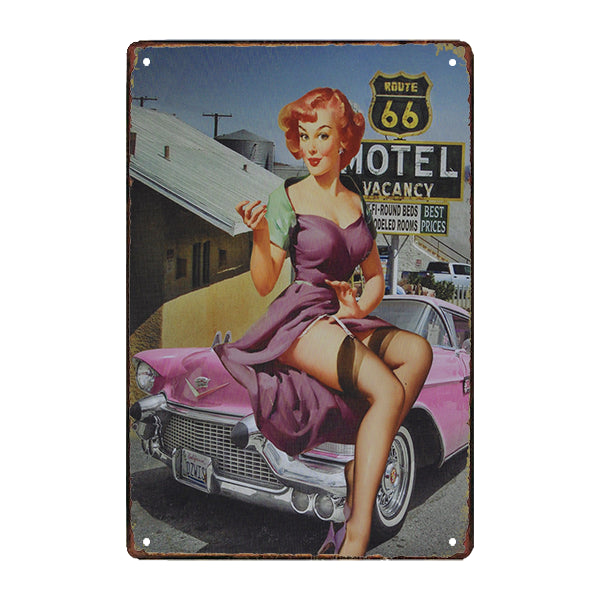 pin up metal plate and usa car pin up metal plate and usa car
