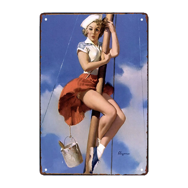 metal plate pin up navy metal plate pin up navy