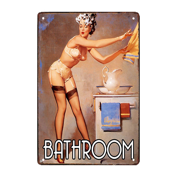 metal pin up bathroom plaque metal pin up bathroom plaque