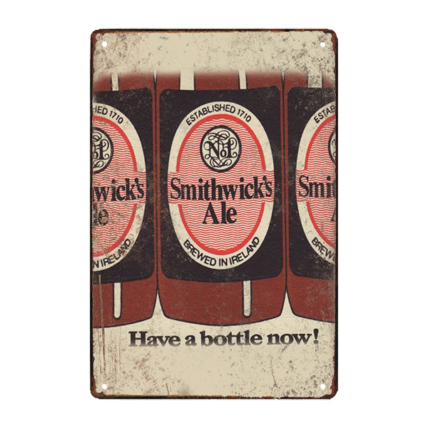 smithwicks pint metal plaque smithwicks pint metal plaque
