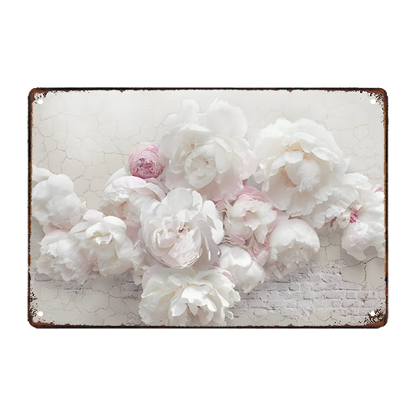 peony metal plaque peony metal plaque