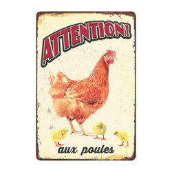 chicken metal plaque