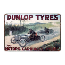 vintage tire pub metal plate