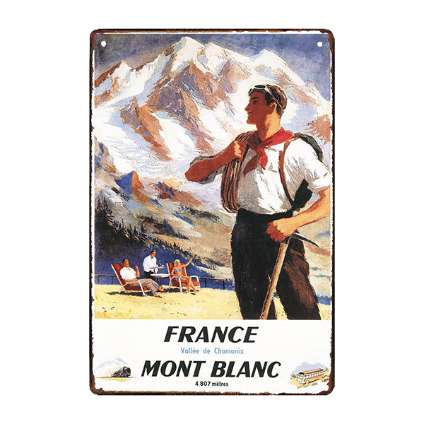 chamonix mont blanc advertising metal plaque chamonix mont blanc advertising metal plaque