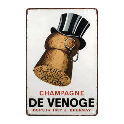 champagne advertising metal plaque