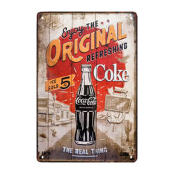 coca cola advertising metal plate