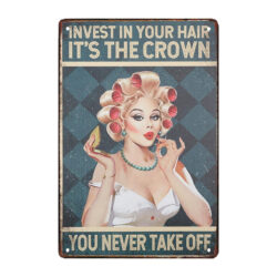hairdresser advertising metal plaque