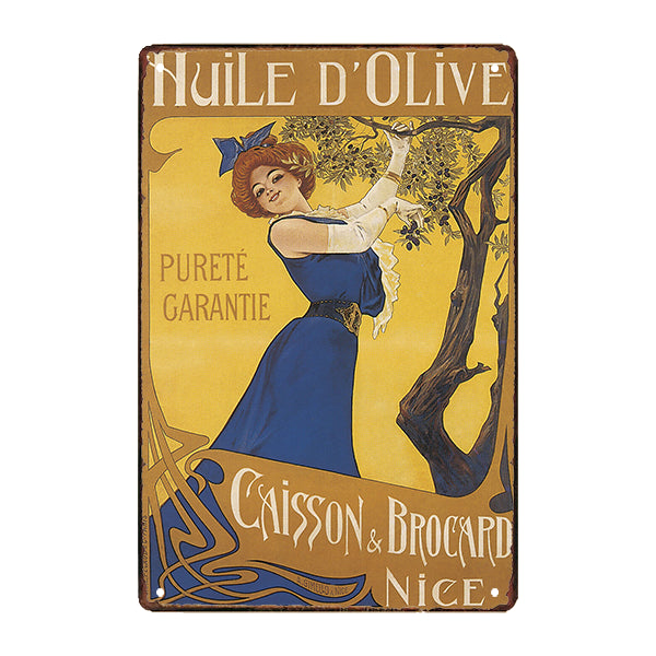 metal plate advertising olive oil metal plate advertising olive oil