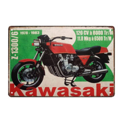 kawasaki advertising metal plate