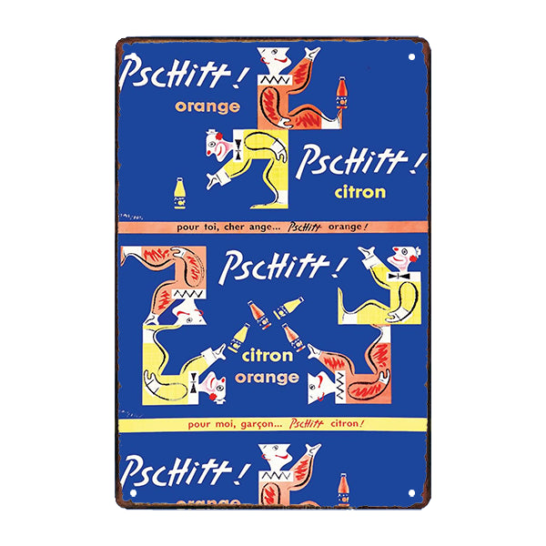 pschitt orange advertising metal plate pschitt orange advertising metal plate