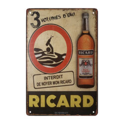 ricard advertising metal plate