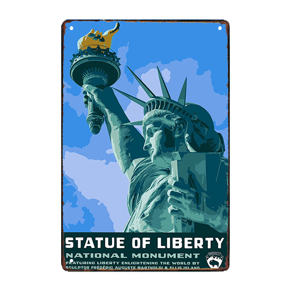 metal plaque advertising usa statue of liberty metal plaque advertising usa statue of liberty