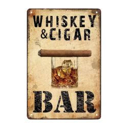 whiskey advertising metal plaque