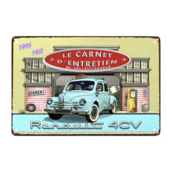 renault 4cv metal plate