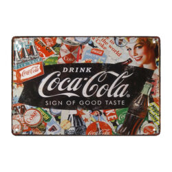 retro coca cola metal plate