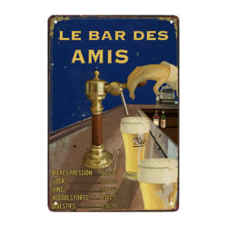 retro bistro metal plate