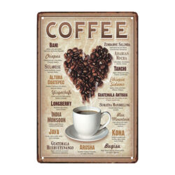 retro cafe metal plate