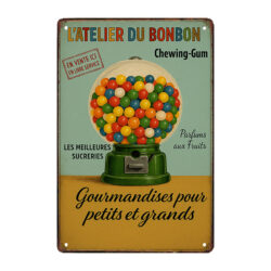 retro candy metal plate