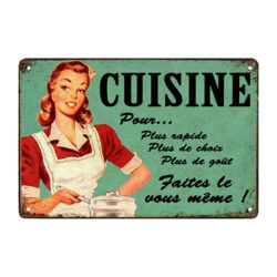 retro kitchen metal plate