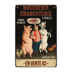 retro decorative meat metal plate