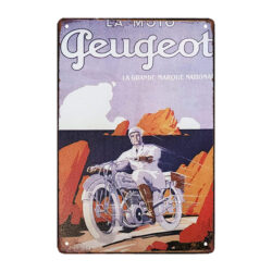 retro motorcycle metal plate