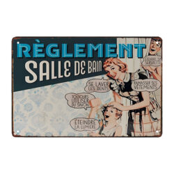 retro metal plate bathroom