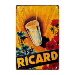 metal plate ricard glass