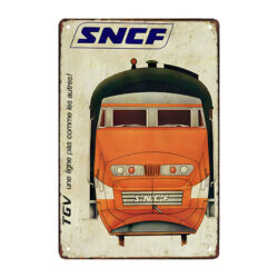 vintage sncf metal plate