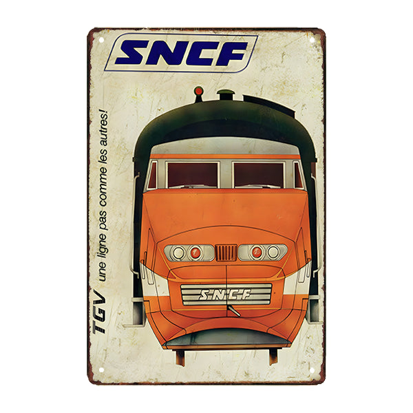 vintage sncf metal plate vintage sncf metal plate