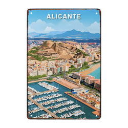 souvenir metal plate alicante