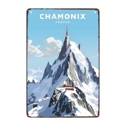 souvenir metal plate chamonix mont blanc
