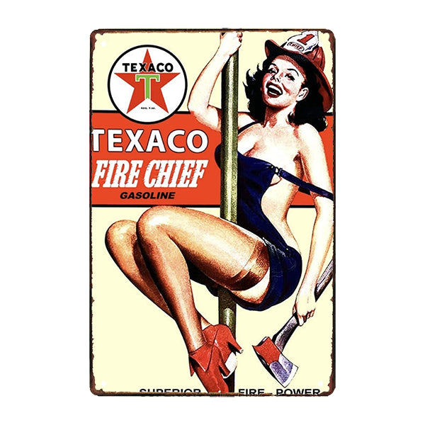texaco pin up metal plate texaco pin up metal plate